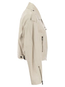 Brunello Cucinelli Nappa Leather Biker With Shiny Details