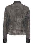 Brunello Cucinelli Silk Dazzling Net Embroidery Shirt