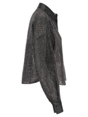 Brunello Cucinelli Silk Dazzling Net Embroidery Shirt