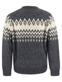 Brunello Cucinelli Icelandic Jacquard Buttoned Sweater In Alpaca, Cotton And Wool