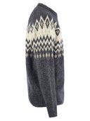 Brunello Cucinelli Icelandic Jacquard Buttoned Sweater In Alpaca, Cotton And Wool