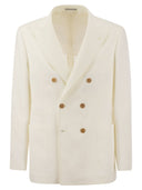 Brunello Cucinelli Twisted Linen Deconstructed Jacket With Patch Pockets