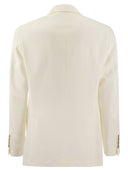 Brunello Cucinelli Twisted Linen Deconstructed Jacket With Patch Pockets