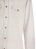 Brunello Cucinelli Linen And Cotton Blend Leisure Fit Shirt With Press Studs And Pockets