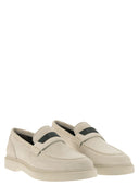 Brunello Cucinelli Suede Penny Loafer With Jewellery