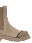 Brunello Cucinelli Shelsea stivale in pelle scamosciata con dettagli preziosi