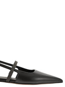 Brunello Cucinelli Open Flats In Soft Nappa With Monile