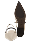 Brunello Cucinelli Soft Nappa Open Flats With Precious Strap