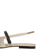 Brunello Cucinelli Soft Nappa Open Flats With Precious Strap