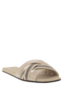 Brunello Cucinelli Nappa Leather Slides With Jewellery