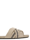 Brunello Cucinelli Nappa Leather Slides With Jewellery