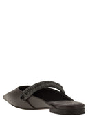 Brunello Cucinelli Soft Nappa Open Flats With Precious Strap