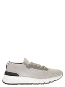 Brunello Cucinelli Runners In Cotton Knit And Semi Glossy Calf Leather