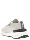 Brunello Cucinelli Runners In Cotton Knit And Semi Glossy Calf Leather