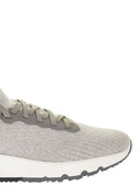 Brunello Cucinelli Runners In Cotton Knit And Semi Glossy Calf Leather