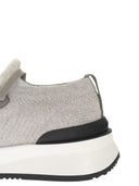 Brunello Cucinelli Runners In Cotton Knit And Semi Glossy Calf Leather