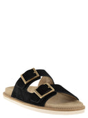 Brunello Cucinelli Urban Slides In Washed Suede