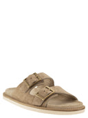 Brunello Cucinelli Urban Slides In Washed Suede