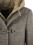 Fay Toggle Wool Blend Coat With Hood