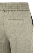 PESERICO Pantalones de ajuste suelto en lienzo de lino puro liviano