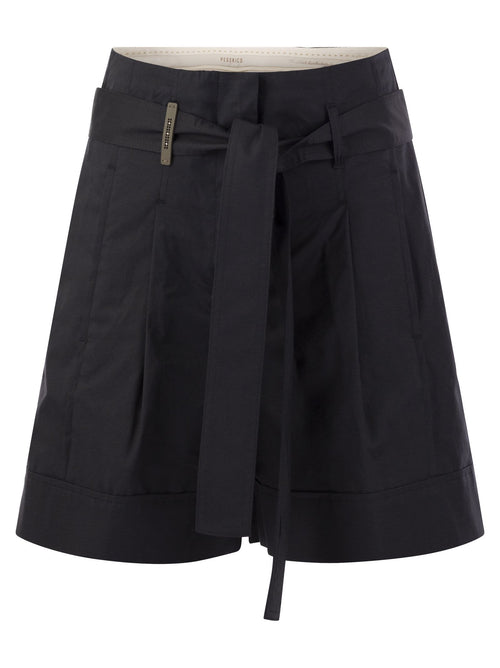 Peserico kort met plooien en rek katoen