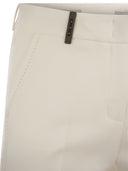 Pantalones de cigarrillo de gabardina de algodón de algodón estirado