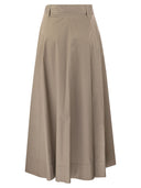 Peserico Long Skirt In Lightweight Stretch Cotton Satin