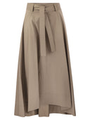 Peserico Long Skirt In Lightweight Stretch Cotton Satin