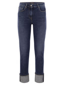 Fabiana Filippi Stretch Denim Trousers With Turn Ups