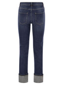 Fabiana Filippi Stretch Denim Trousers With Turn Ups