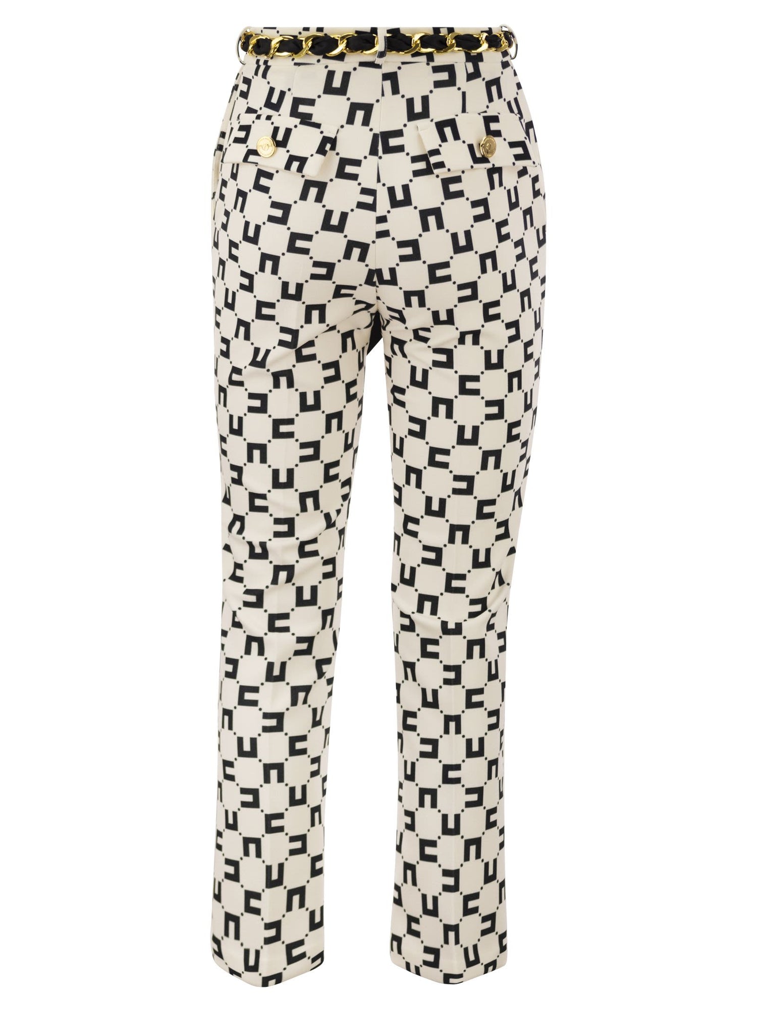 monogram-pattern elasticated leggings, Elisabetta Franchi