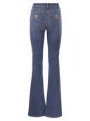 Elisabetta Franchi Paw Jeans With Logo Plates