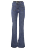 Elisabetta Franchi Paw Jeans With Logo Plates