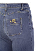 Elisabetta Franchi Paw Jeans With Logo Plates