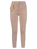 Elisabetta Franchi Skinny Jeans With Chain And Stud Charm