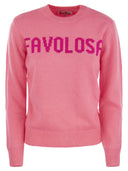 Mc2 Saint Barth Wool And Cashmere Blend Jumper With Favolosa Embroidery