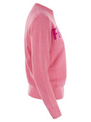 Mc2 Saint Barth Wool And Cashmere Blend Jumper With Favolosa Embroidery