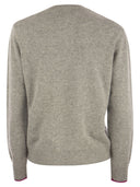 MC2 Saint Barth Wool e Cashmere Blend Jumper con il VEDO Grigia ricami