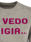 MC2 Saint Barth Wool e Cashmere Blend Jumper con il VEDO Grigia ricami