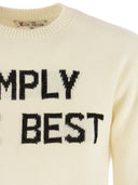 Mc2 Saint Barth Wool And Cashmere Blend Jumper With Simply The Best Embroidery