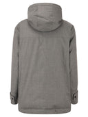 Peserico Long Down Jacket In Soft Technical Pure Wool Flannel