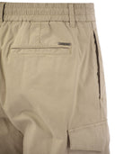 Peserico Lightweight Cotton Lyocell Canvas Jogger Bermuda Shorts