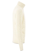 Peserico Wool And Cashmere Cable Knit Turtleneck Sweater