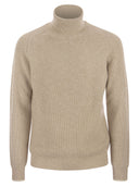 Pull à col roulé en laine peserico et en cachemire
