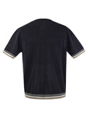 Peserico T Shirt In Linen And Cotton Yarn