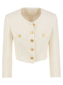 Giacca tweed a tagliate rosate di tagliatore rosato