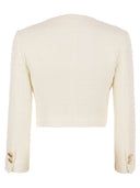 Giacca tweed a tagliate rosate di tagliatore rosato