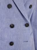 Peserico lana e tela di lino Blazer a doppio petto