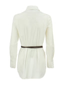 Peserico White Shirt With Leather Belt