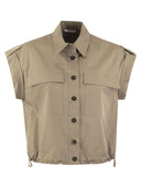 Peserico Light Cotton Satin 'Sail Hand' Camisa con cordón